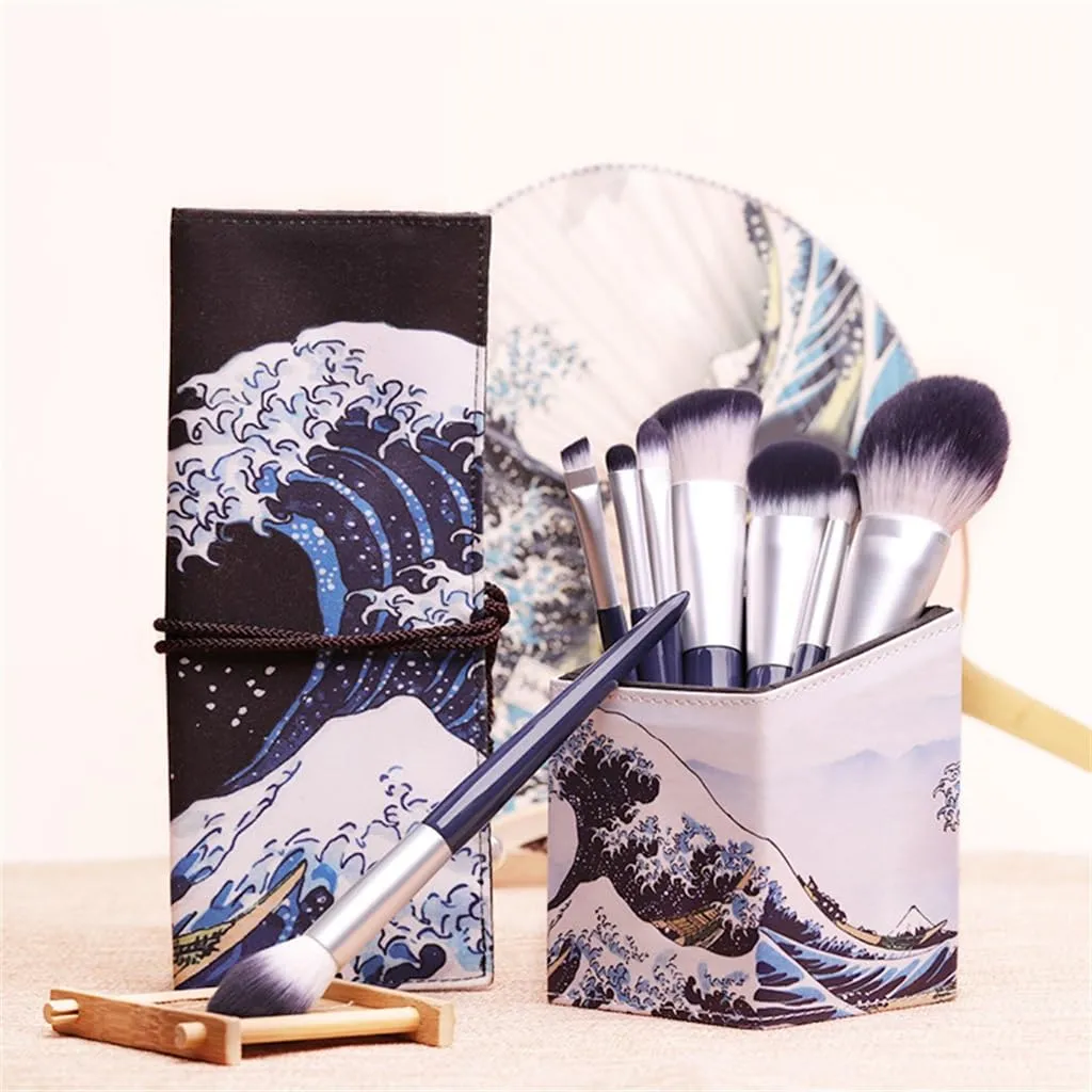 10pcs Makeup Sub Set Wooden Handle Loose Powder Brush Blush Eyeshadow Brush Complete Set