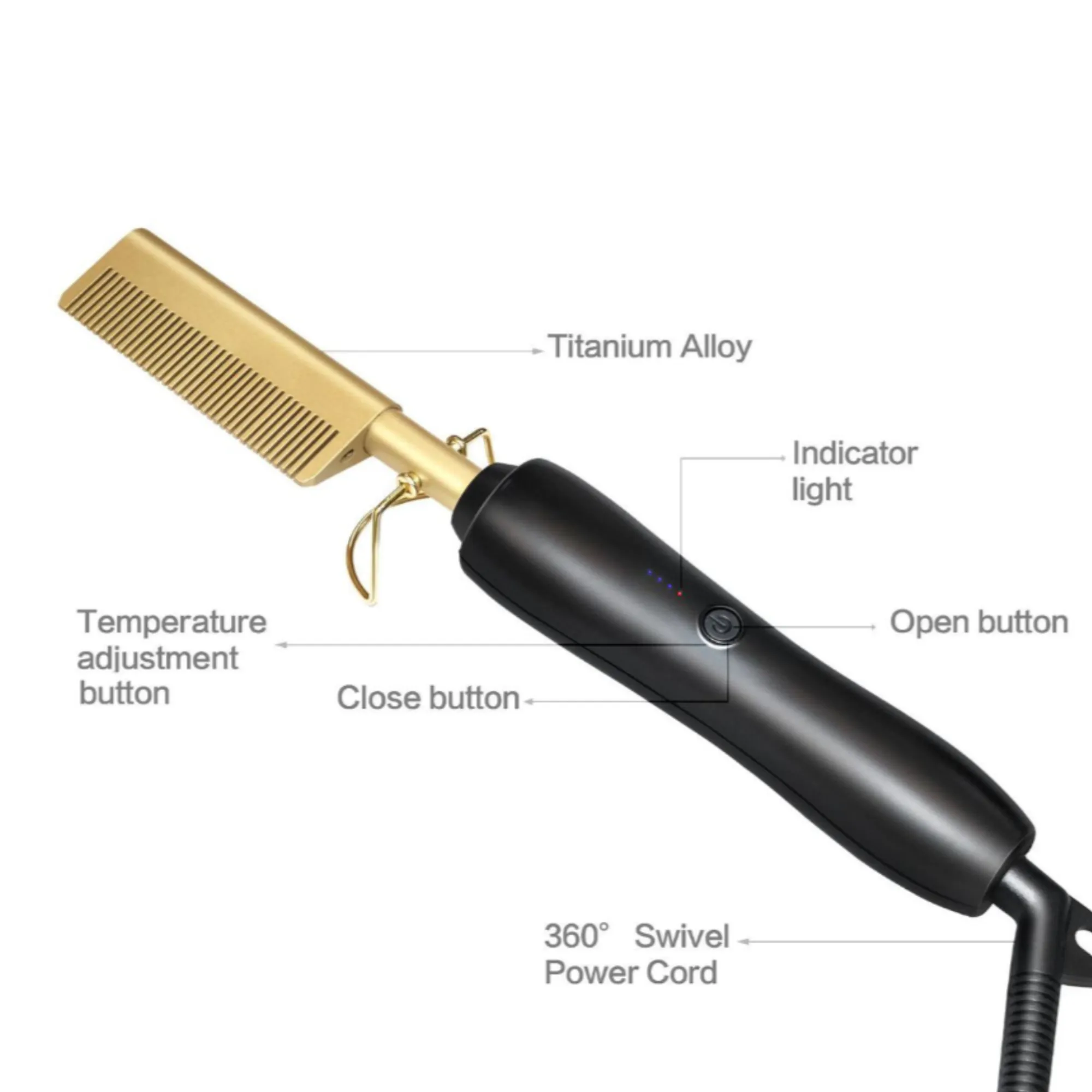2 in 1 Electric Curling Iron And Hair Straightener Hot  Comb