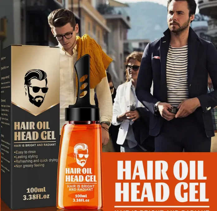 2024 Hair Oil Head Gel, Hair Gel for Men, 2 in 1 Hair Wax Comb BEST for Men USA