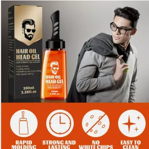 2024 Hair Oil Head Gel, Hair Gel for Men, 2 in 1 Hair Wax Comb BEST for Men USA