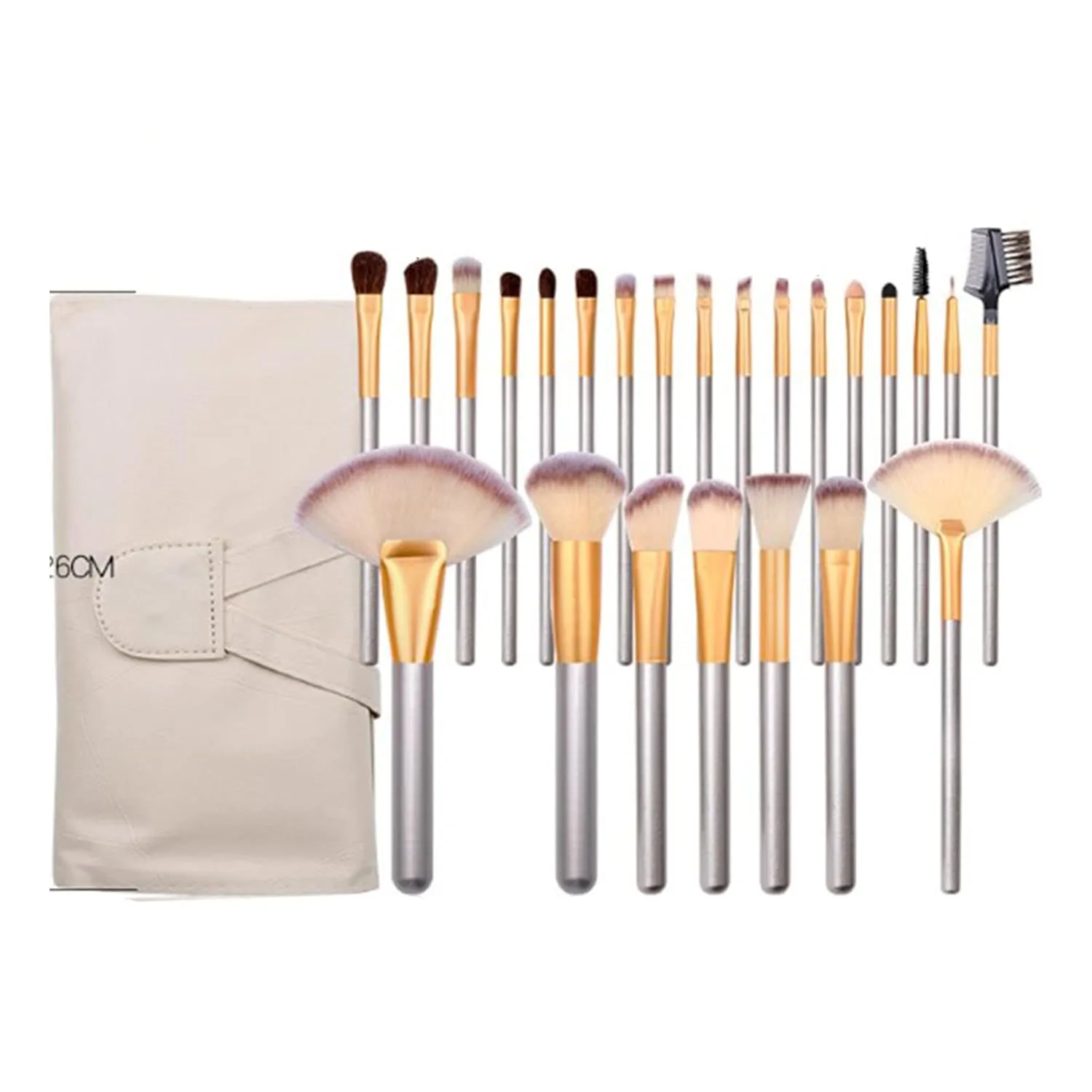 24Pcs Makeup Brush Set,Synthetic Fiber Wooden Handle Professional Makeup Brush Tool,Portable Super Soft Fiber Cosmetic Loose Powder Eyeshadow Brushes,3D Cosmetic Brush Tool with Storage Bag for Home