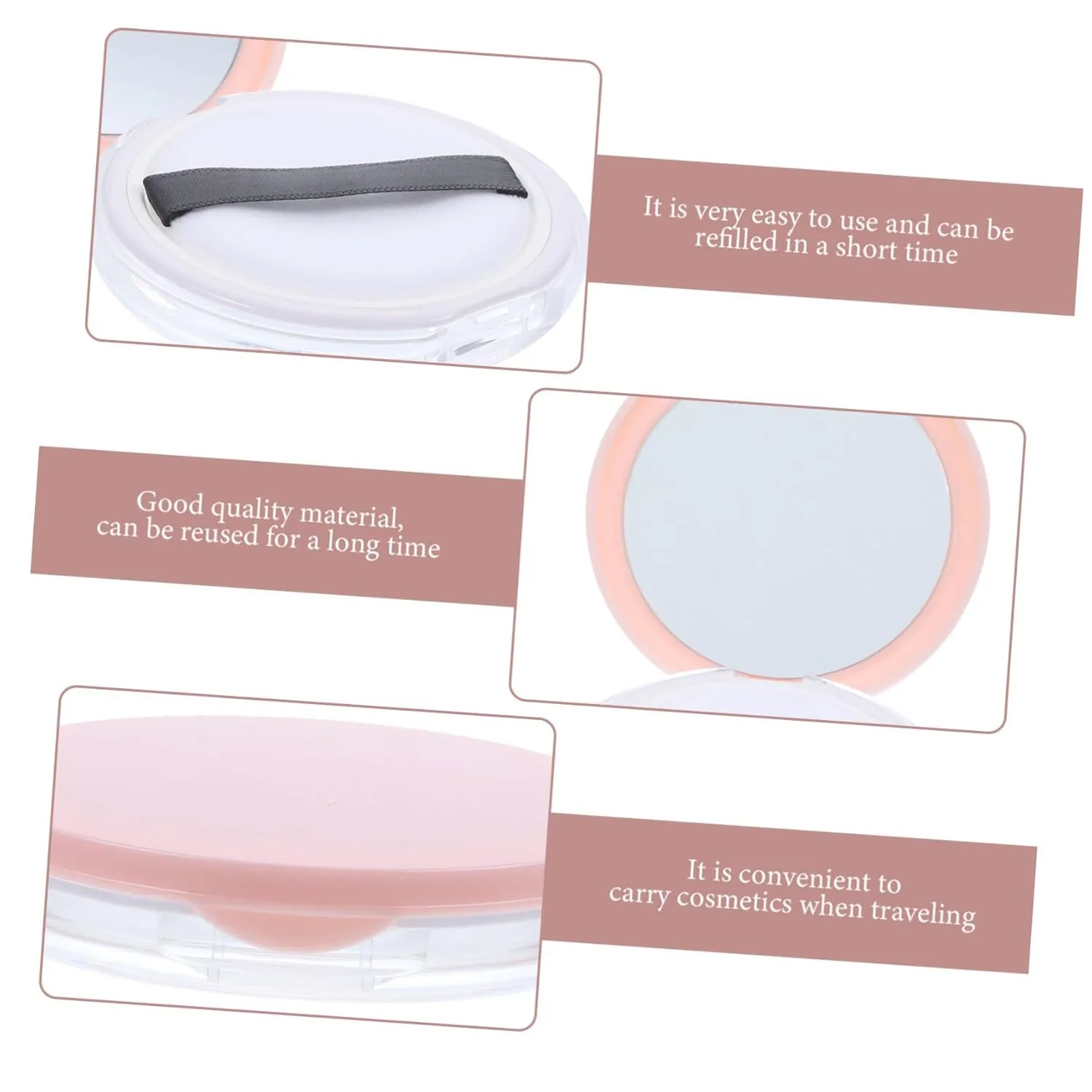 2pcs Box Loose Powder Box Mini Loose Powder Compact Travel Bottles for Toiletries Conditioner Gloss Loose Powder Compact Container Protein Powder Funnel to Go Lure Pot Pink Plastic