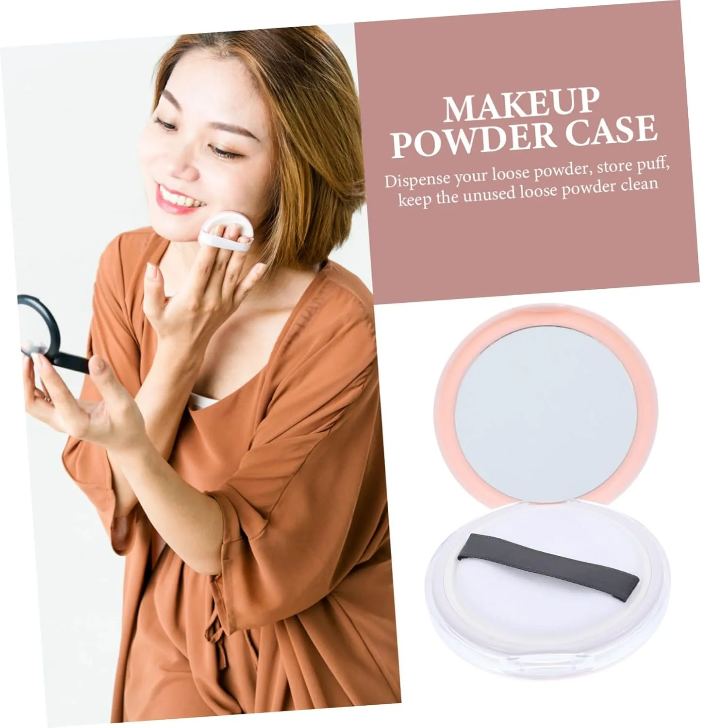 2pcs Box Loose Powder Box Mini Loose Powder Compact Travel Bottles for Toiletries Conditioner Gloss Loose Powder Compact Container Protein Powder Funnel to Go Lure Pot Pink Plastic