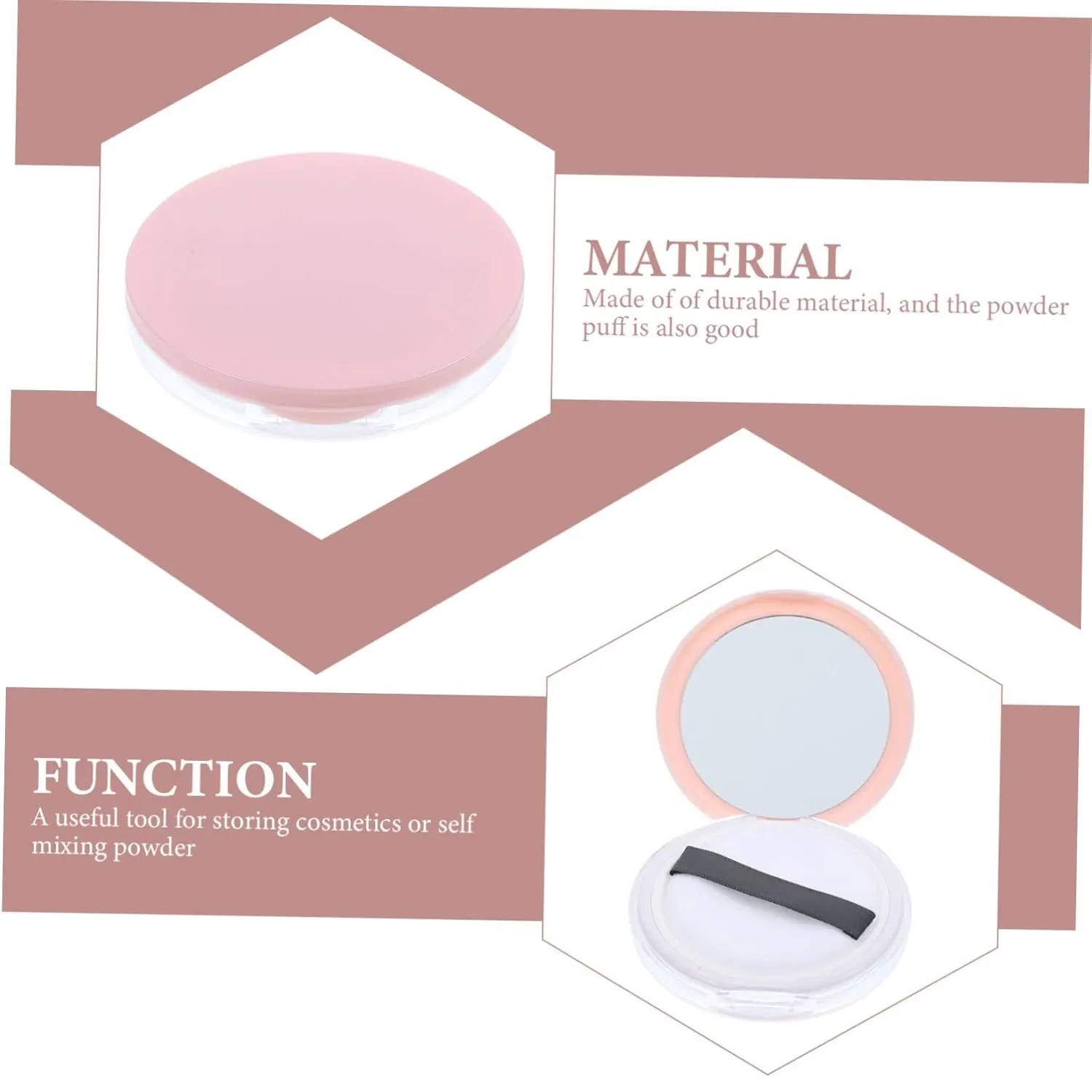 2pcs Box Loose Powder Box Mini Loose Powder Compact Travel Bottles for Toiletries Conditioner Gloss Loose Powder Compact Container Protein Powder Funnel to Go Lure Pot Pink Plastic