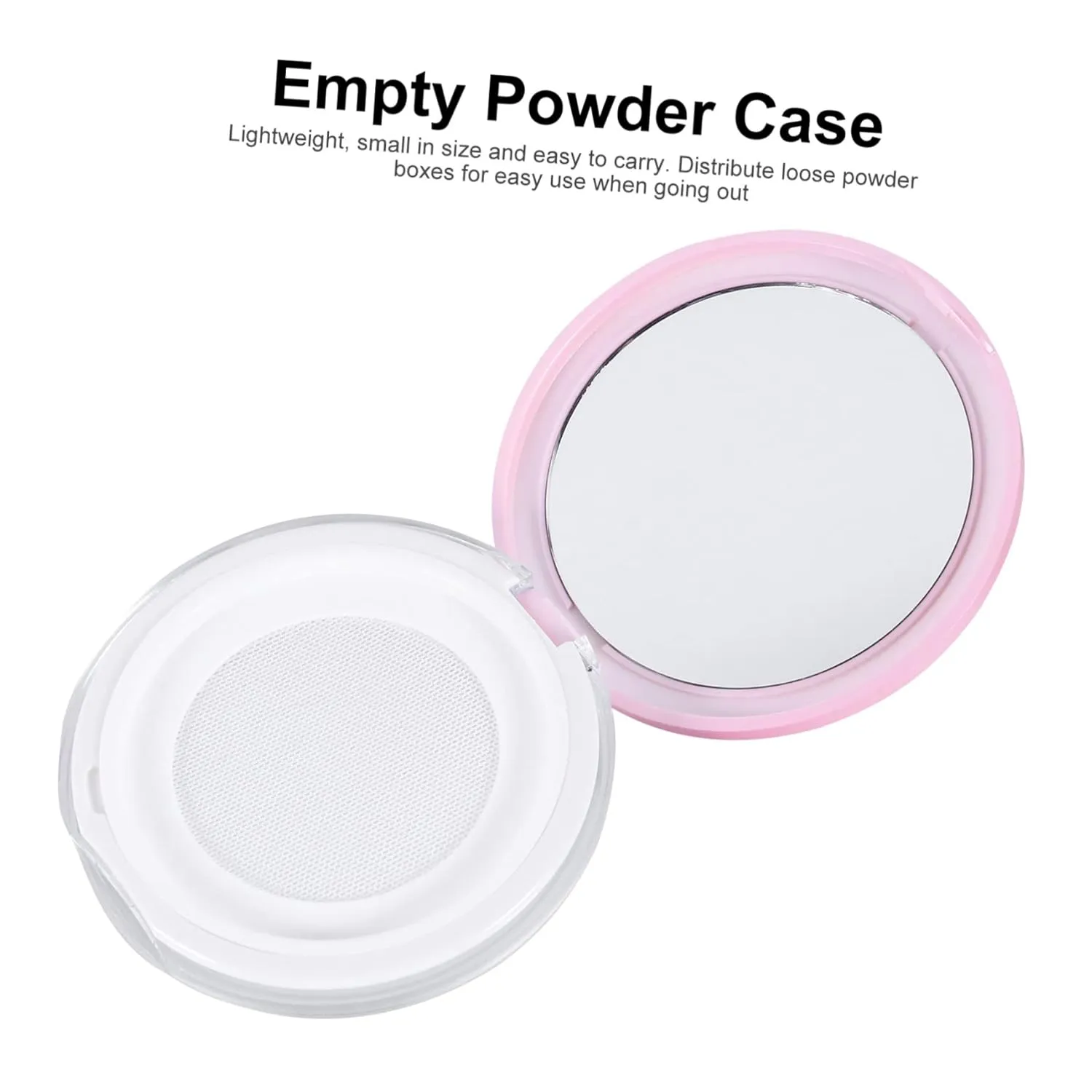 2pcs Box Loose Powder Box Mini Loose Powder Compact Travel Bottles for Toiletries Conditioner Gloss Loose Powder Compact Container Protein Powder Funnel to Go Lure Pot Pink Plastic