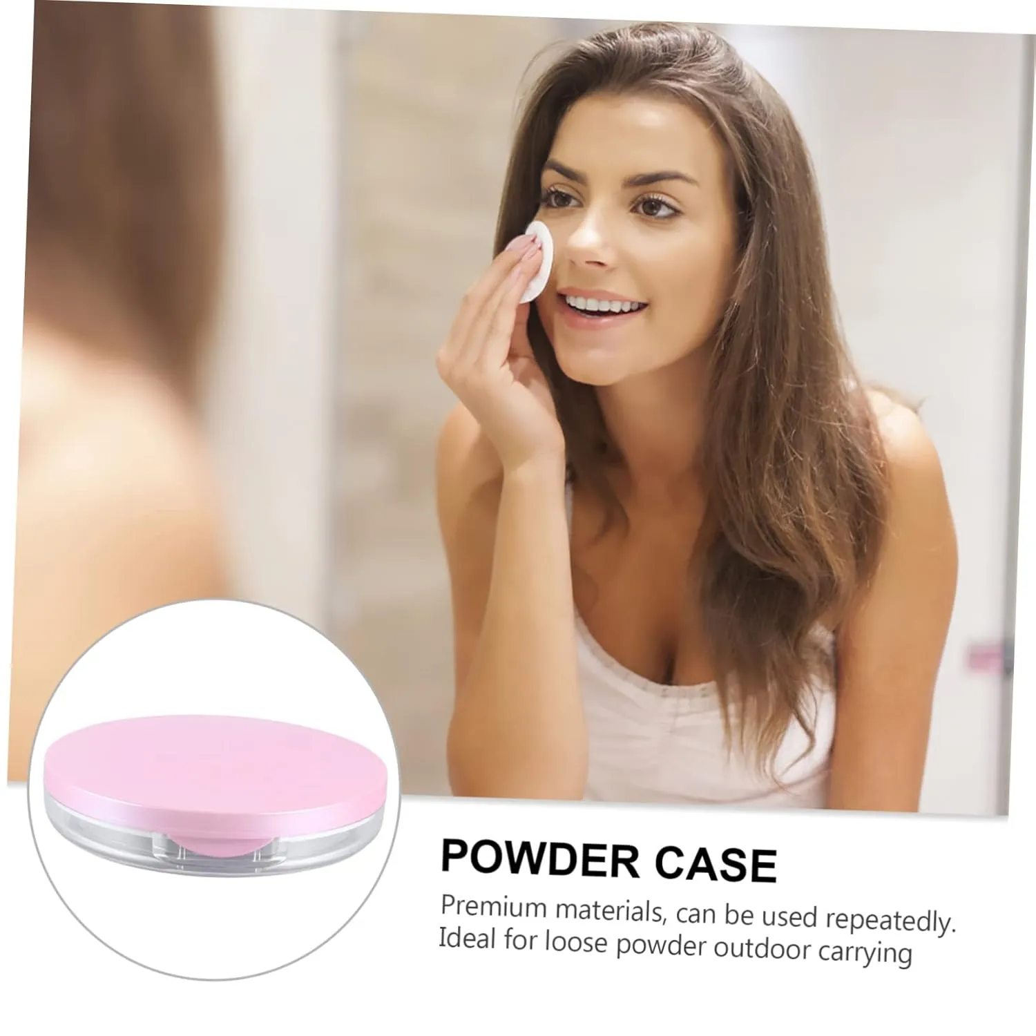 2pcs Box Loose Powder Box Mini Loose Powder Compact Travel Bottles for Toiletries Conditioner Gloss Loose Powder Compact Container Protein Powder Funnel to Go Lure Pot Pink Plastic