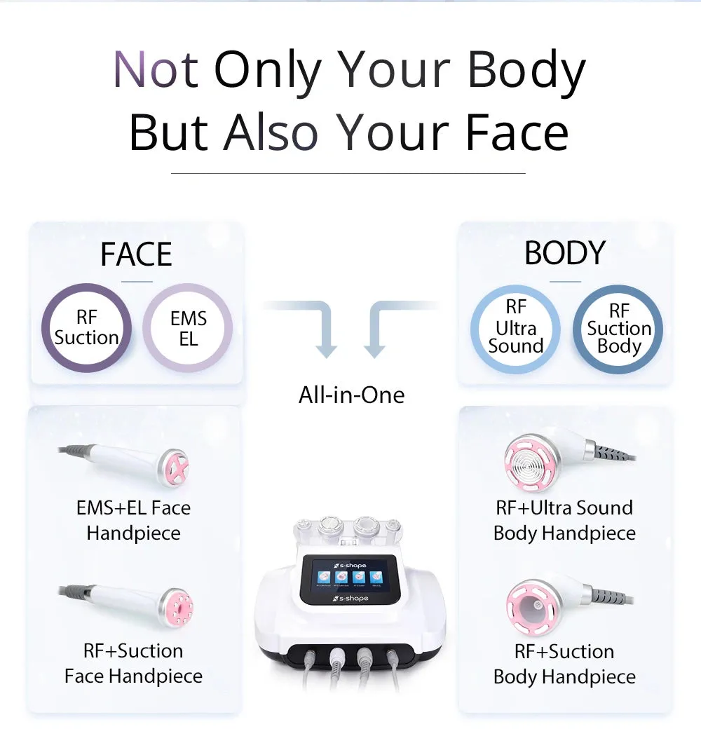 30K Ultrasonic Cavitation S-shape Body Face Machine