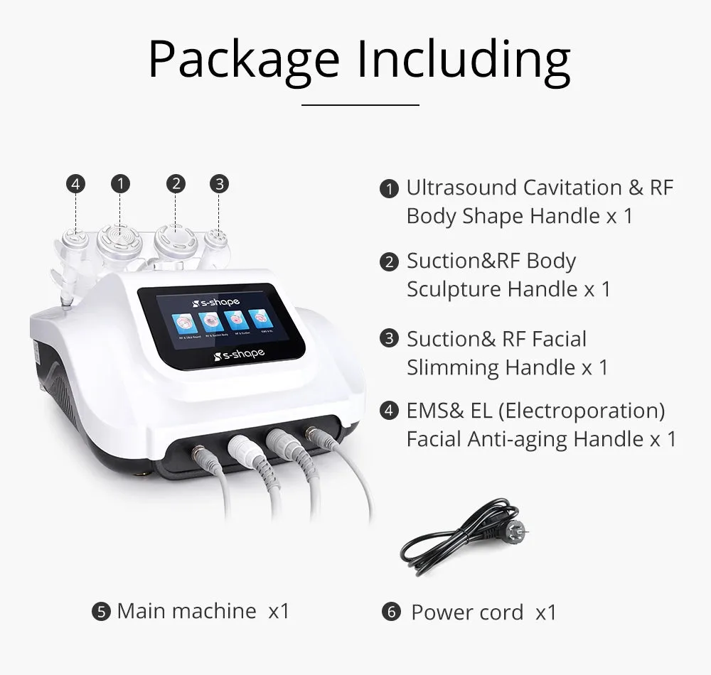 30K Ultrasonic Cavitation S-shape Body Face Machine