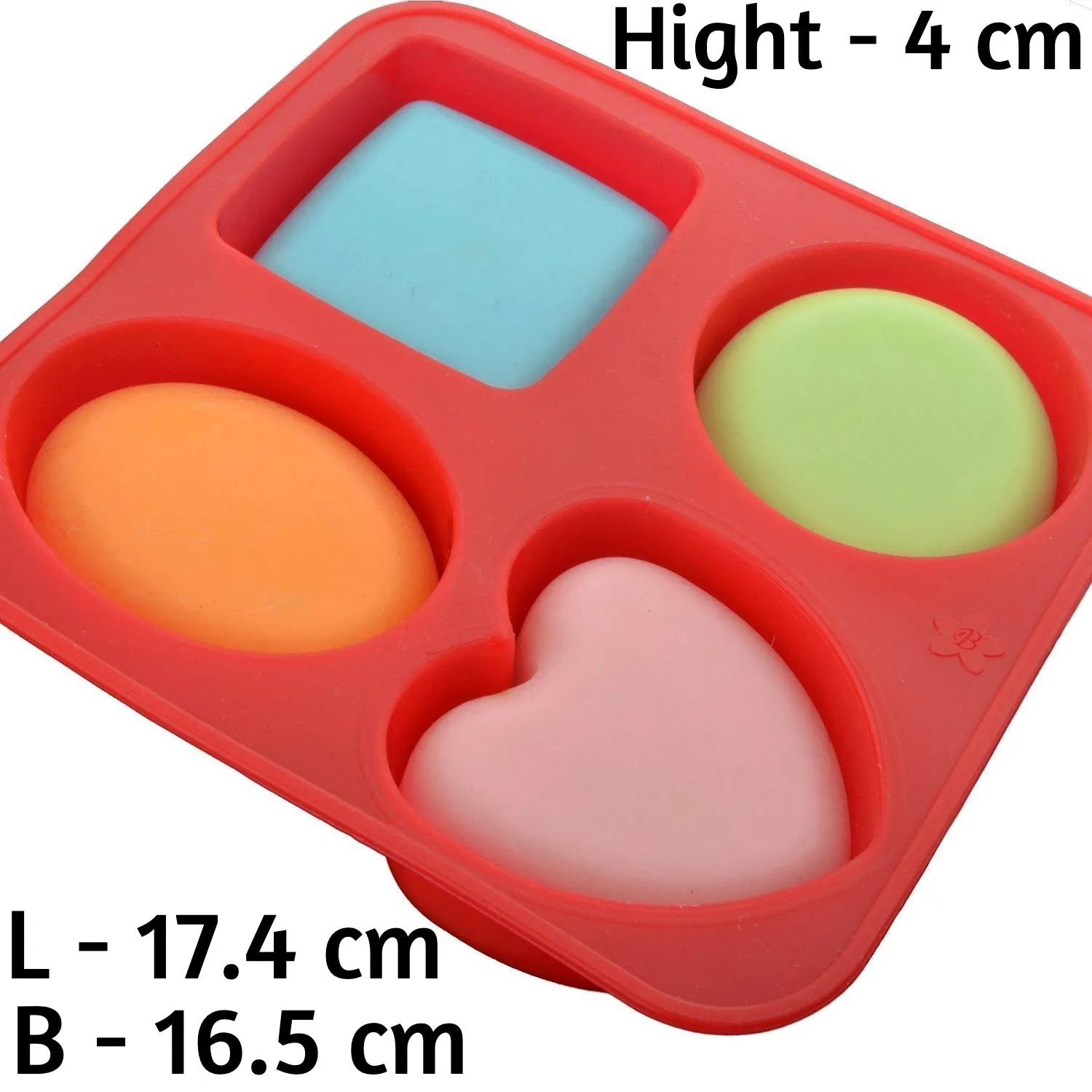 3D Circle Square Oval and Heart Shape Soap Mould Multicolor Plaster Crafts Home Decor Weight 120g Approx