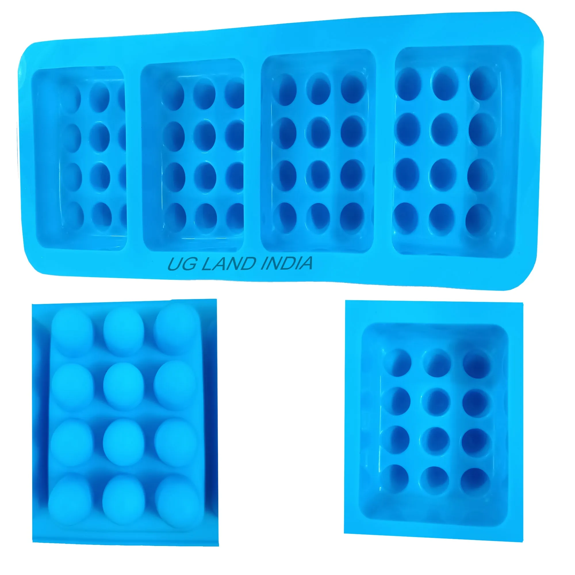 4 Cavities Silicone Massager Soap Mold Candy Jelly Baking Trays