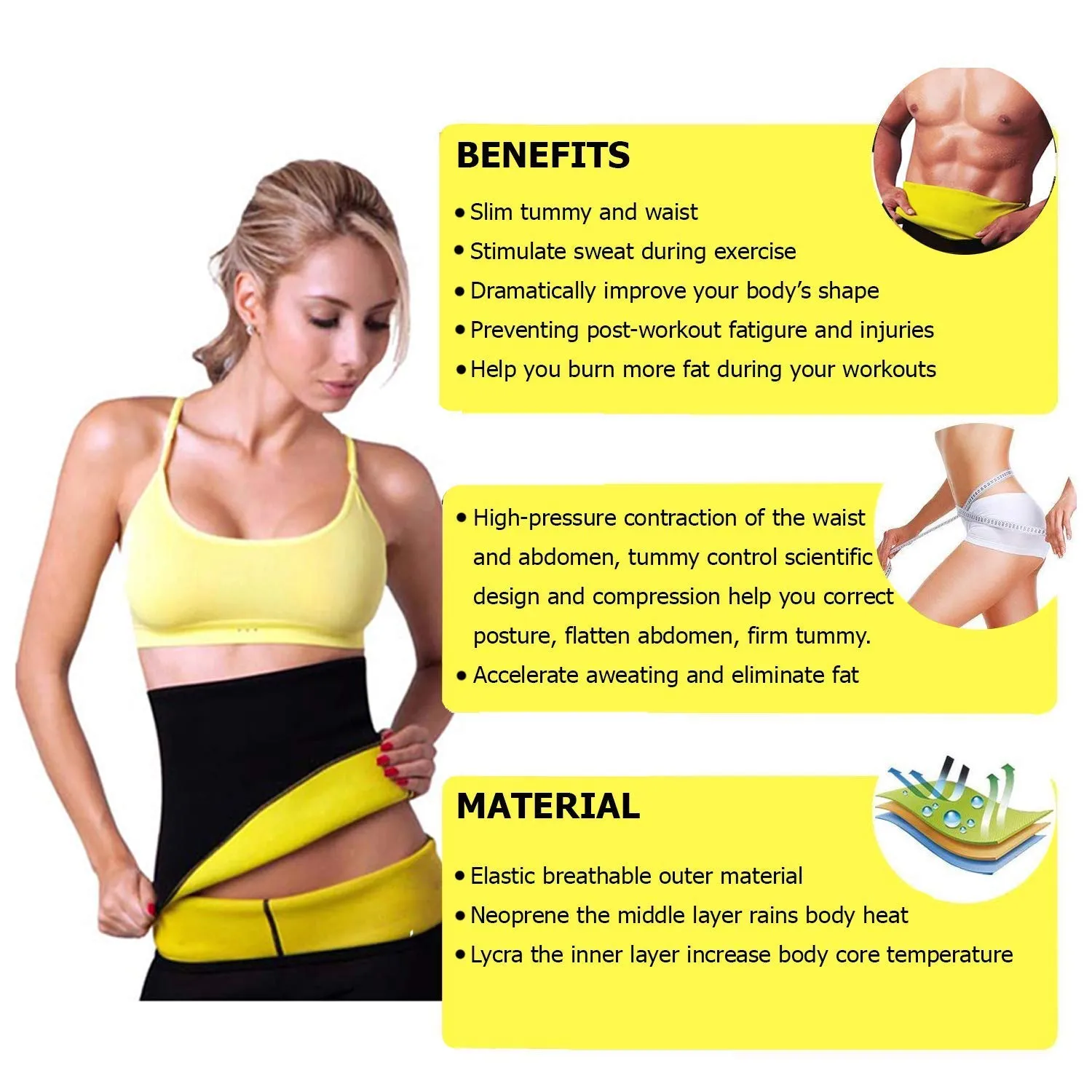 Abhijeet enterprise Waist trainer Slimming Belt waist shaper Tummy Control sweet sweat Belt modeling strap body shaper Women Body Shaper
