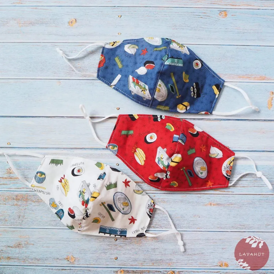 Adjustable   Filter Pocket • White "I Love Sushi"