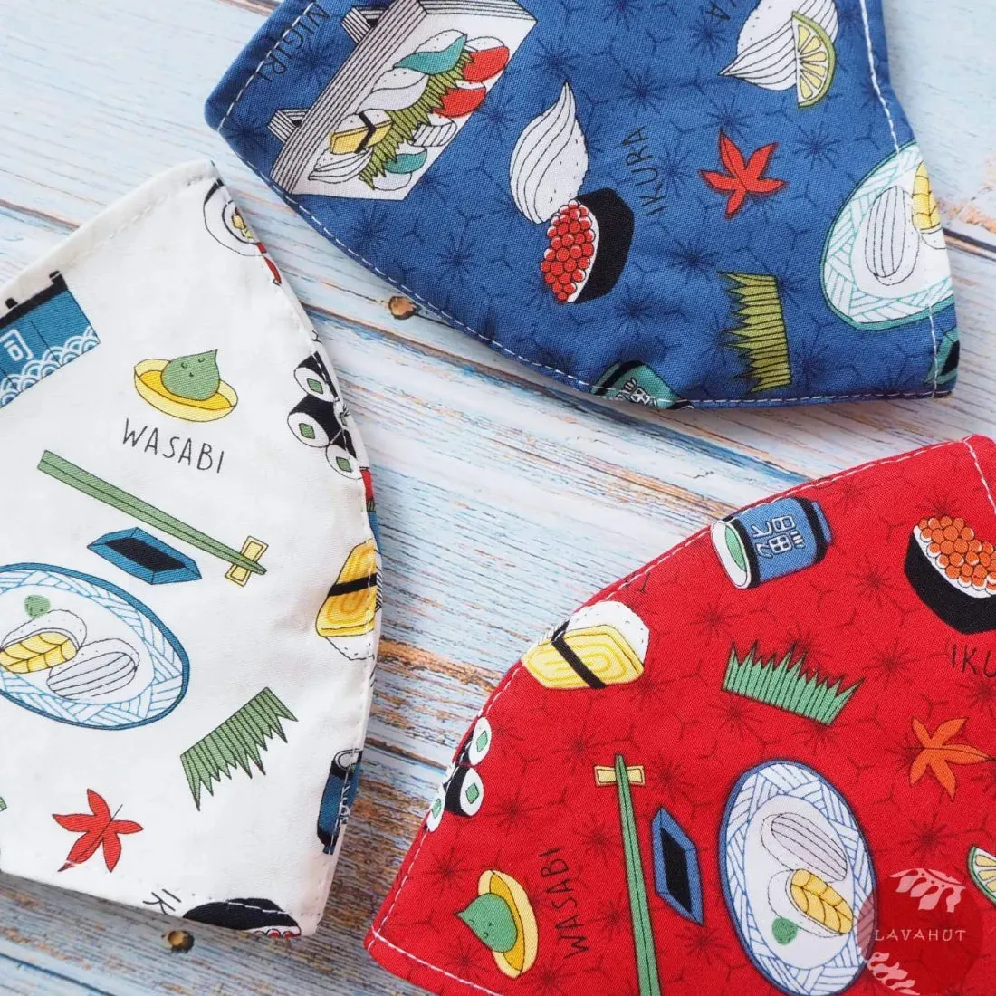 Adjustable   Filter Pocket • White "I Love Sushi"