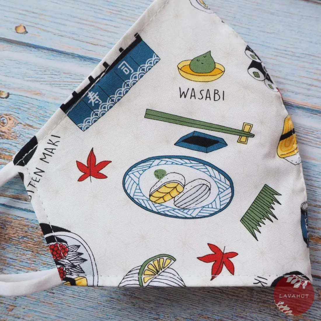 Adjustable   Filter Pocket • White "I Love Sushi"