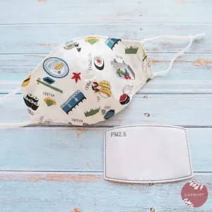 Adjustable   Filter Pocket • White "I Love Sushi"
