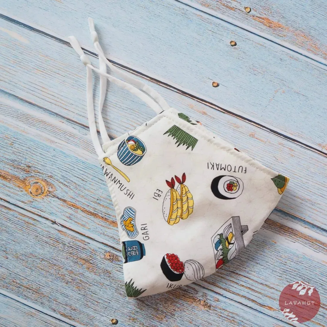 Adjustable   Filter Pocket • White "I Love Sushi"