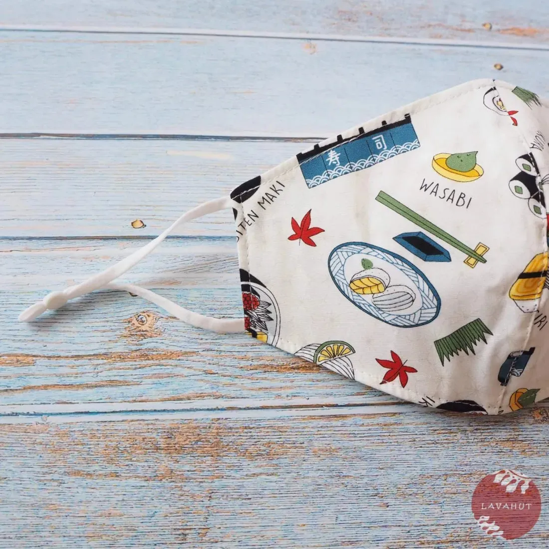 Adjustable   Filter Pocket • White "I Love Sushi"