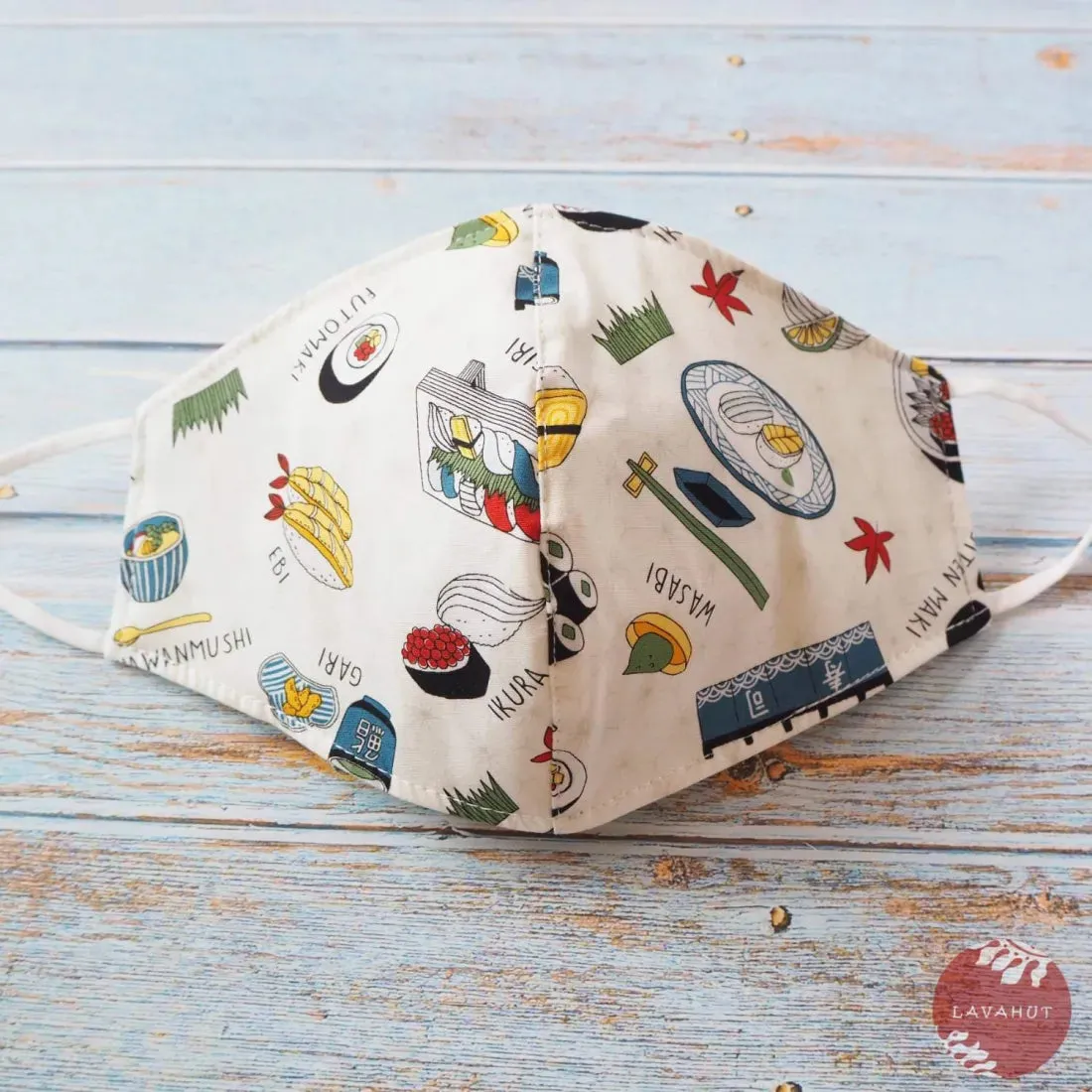 Adjustable   Filter Pocket • White "I Love Sushi"