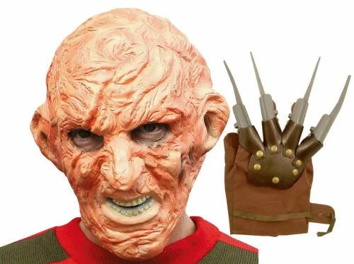 Adult Burnt Man Mask with Hand Claw Glove Halloween Horror Party Set
