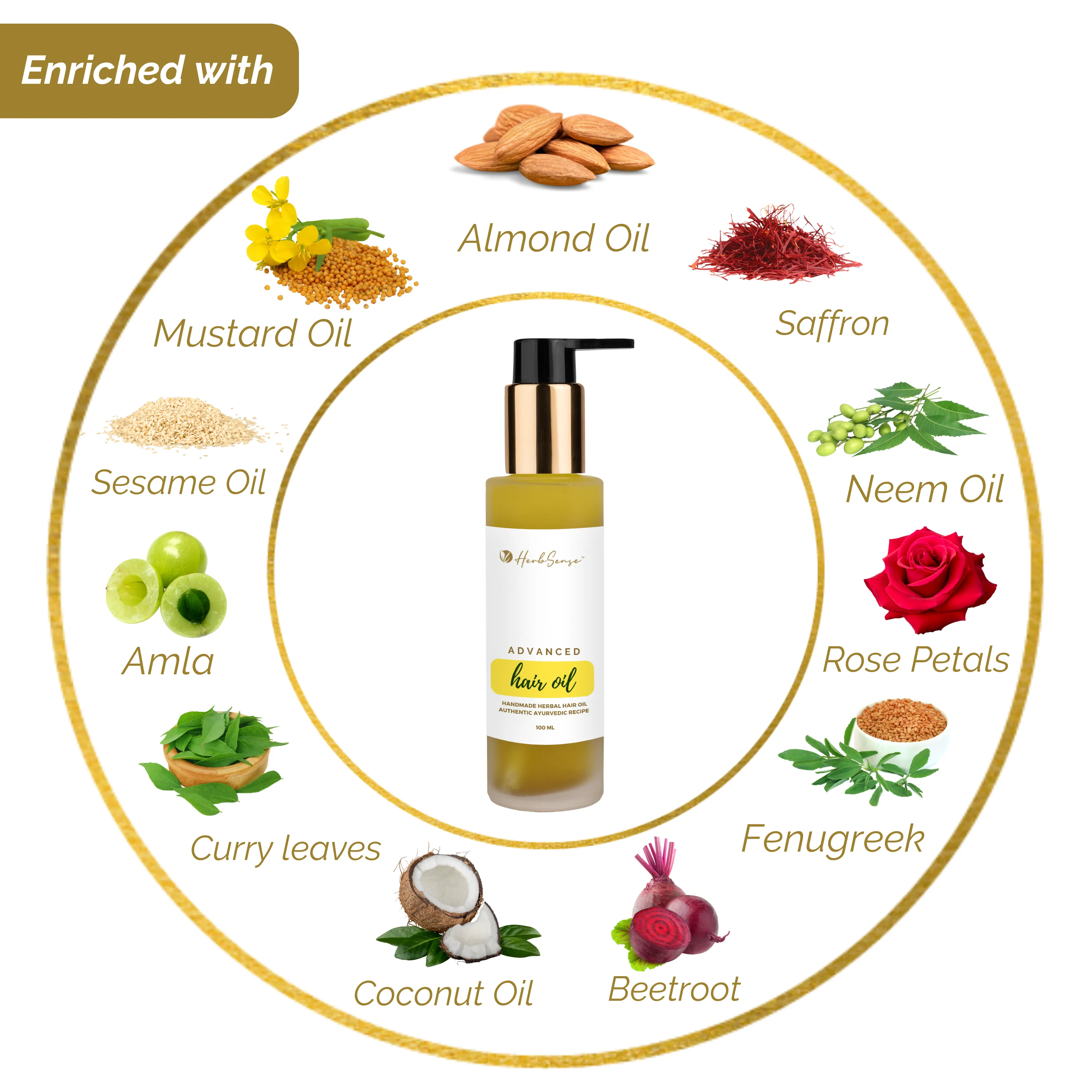 Advanced Hair Oil- Handmade Herbal Hair Oil Authentic Ayurvedic Recipe. For Hair Growth & Nourishment- 100 ML