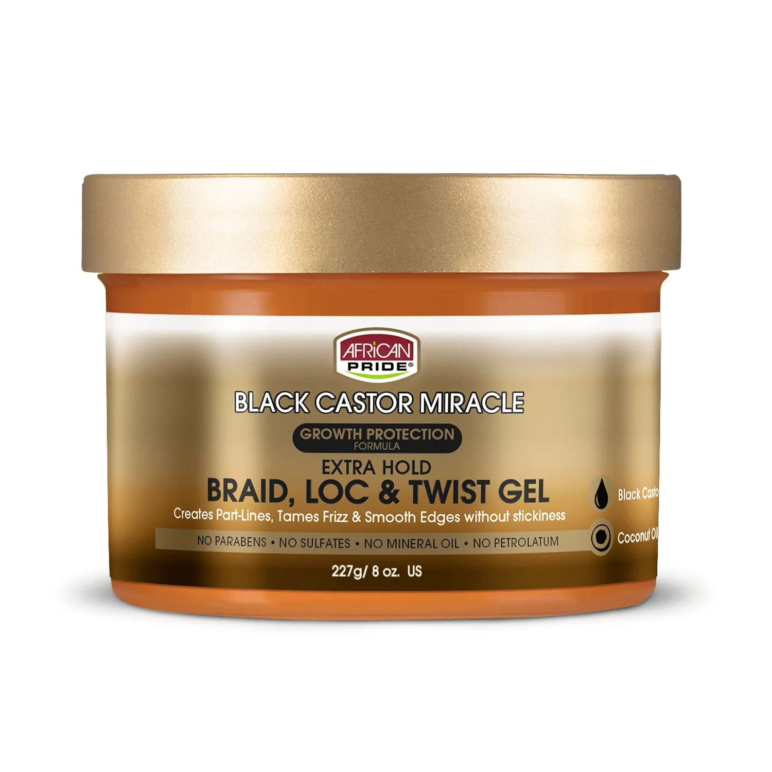 AFRICAN PRIDE BLACK CASTOR HAIR BRAID LOC GEL 8OZ
