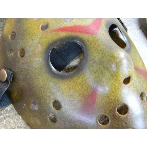 Aged Dark Friday the 13th Jason Voorhees Hockey Mask