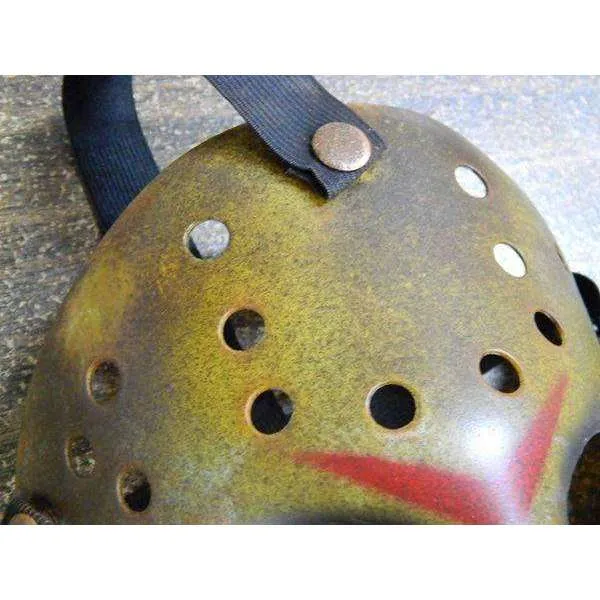 Aged Dark Friday the 13th Jason Voorhees Hockey Mask