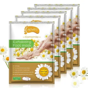 ALIVER Foot Peel Mask (5 pack), Exfoliate Dead Skin & Calluses,Natural Moisturizing Treatment Repair Cracked and Rough Heels, Baby Soft Smooth Touch Feet