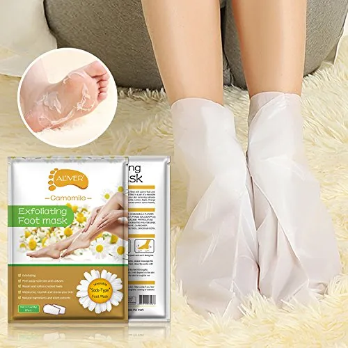 ALIVER Foot Peel Mask (5 pack), Exfoliate Dead Skin & Calluses,Natural Moisturizing Treatment Repair Cracked and Rough Heels, Baby Soft Smooth Touch Feet