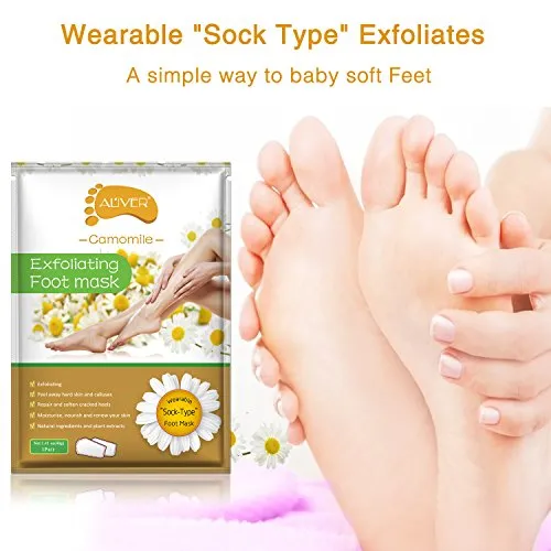 ALIVER Foot Peel Mask (5 pack), Exfoliate Dead Skin & Calluses,Natural Moisturizing Treatment Repair Cracked and Rough Heels, Baby Soft Smooth Touch Feet