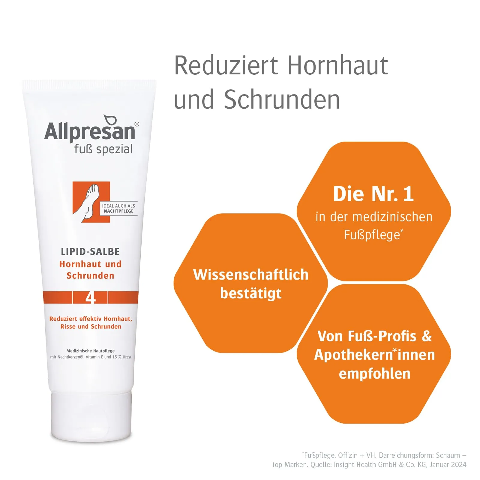 Allpresan foot special No. 4 lipid ointment against calluses and cracks - foot ointment for daily care of callused feet - 125 ml (3) 3