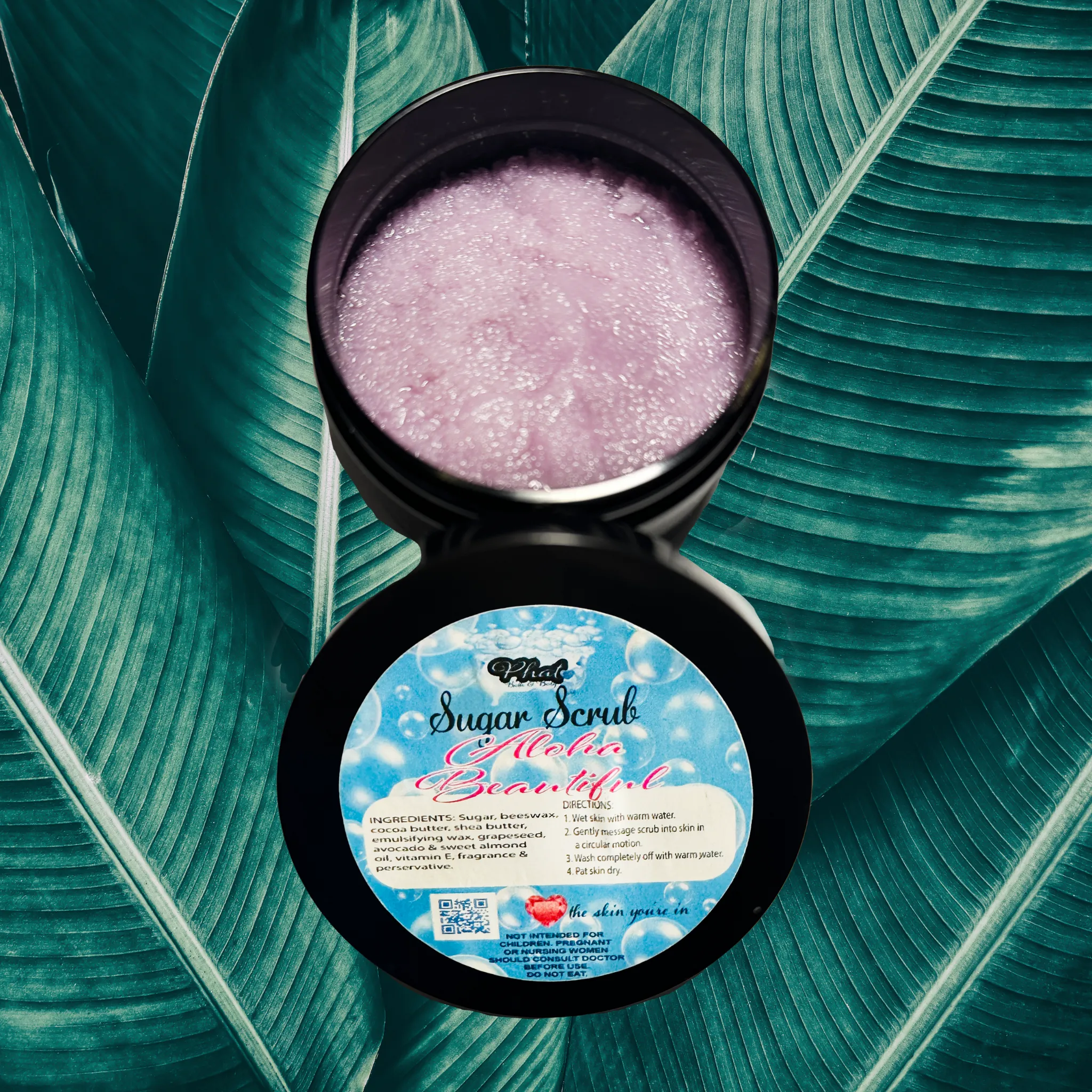 Aloha Beautiful Whipped Shea Sugar Scrub Cocoa Butter Maui Mist 4 oz