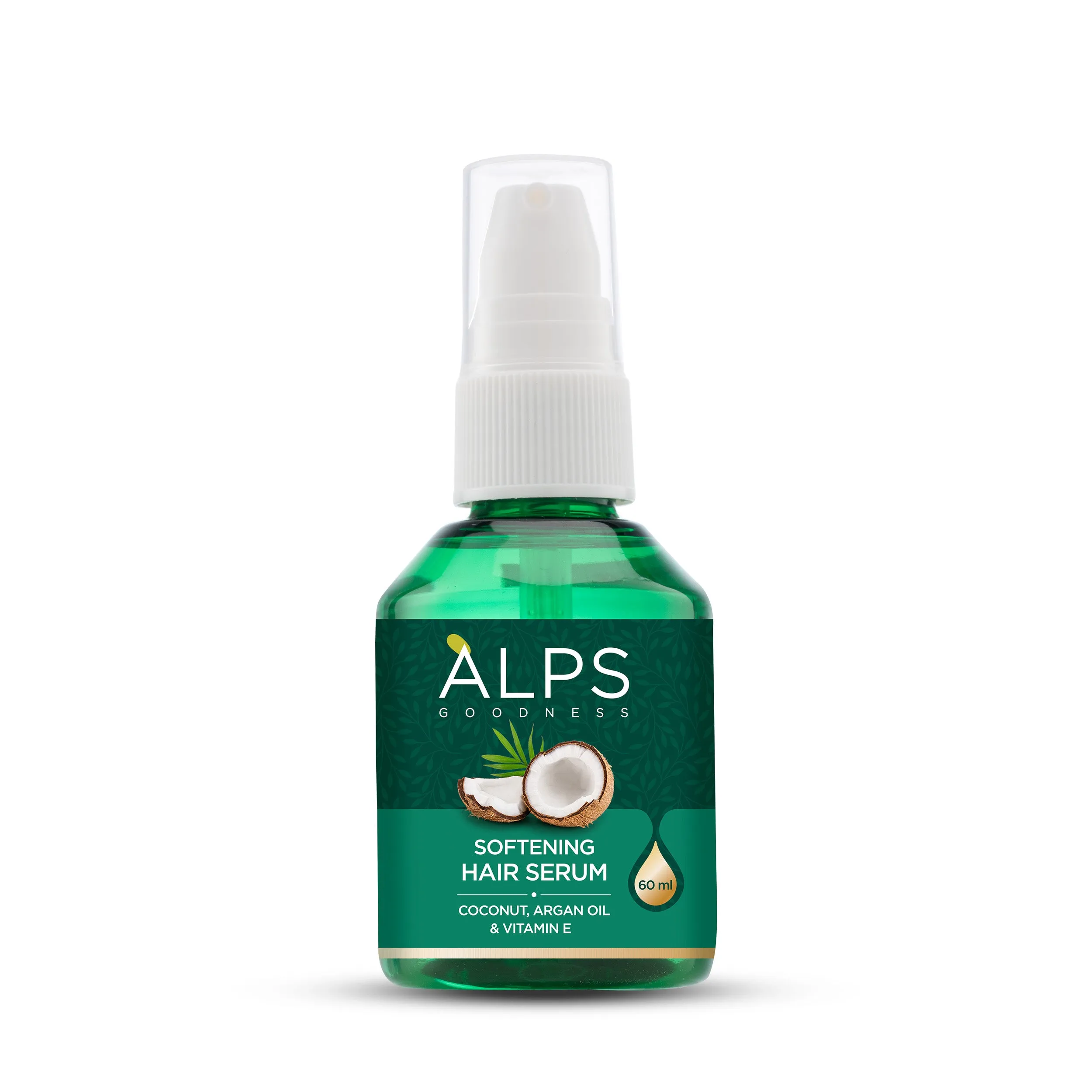Alps Goodness Softening Hair Serum with Coconut Argan Oil & Vitamin E (60ml) | For Soft & Frizz-Free Hair | Hair Serum for Smoothening | Adds Shine