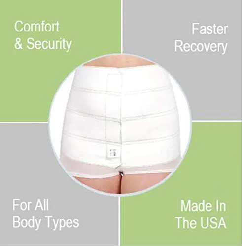 AltroCare 4 Panel, 12" high, Plus Size Postpartum Abdominal Binder, Fits 30" to 45" Waist S/M (30" to 45")