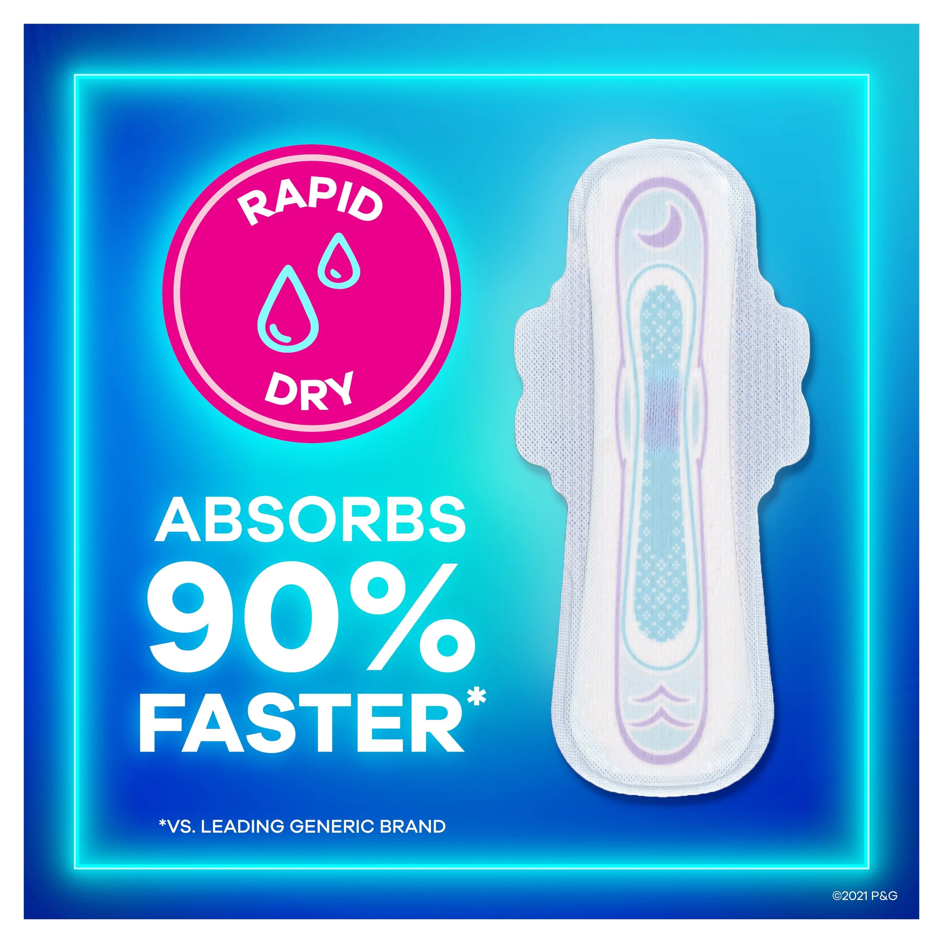 Always Ultra Thin Pads with Wings, Regular, Unscented, 18 Ct