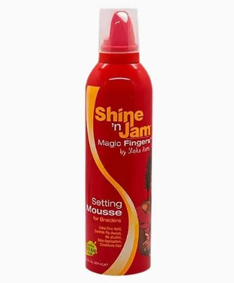 Ampro Shine n Jam Magic Fingers Setting Foam Mousse for Braiders Firm Hold 354ml