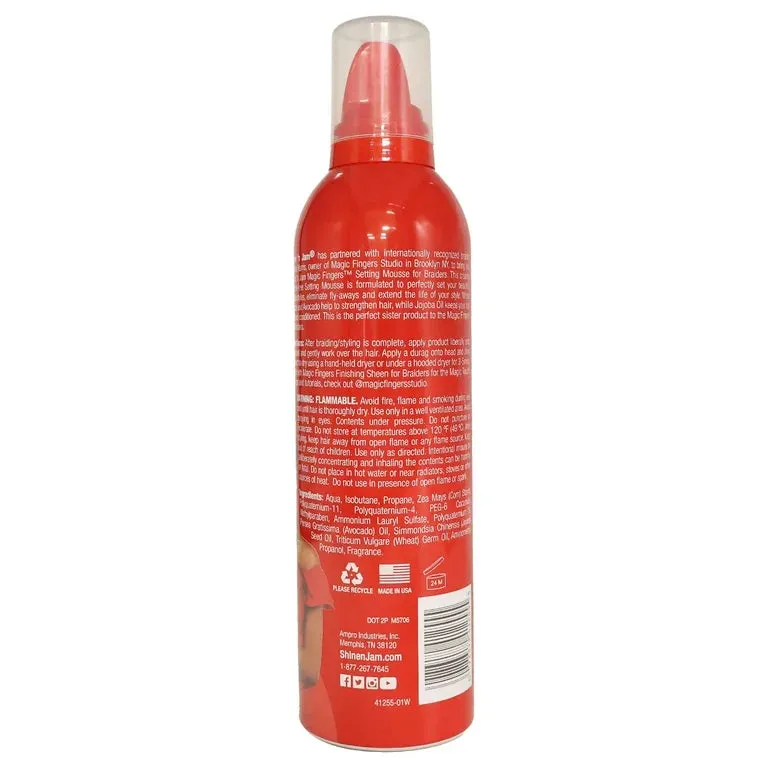 Ampro Shine n Jam Magic Fingers Setting Foam Mousse for Braiders Firm Hold 354ml