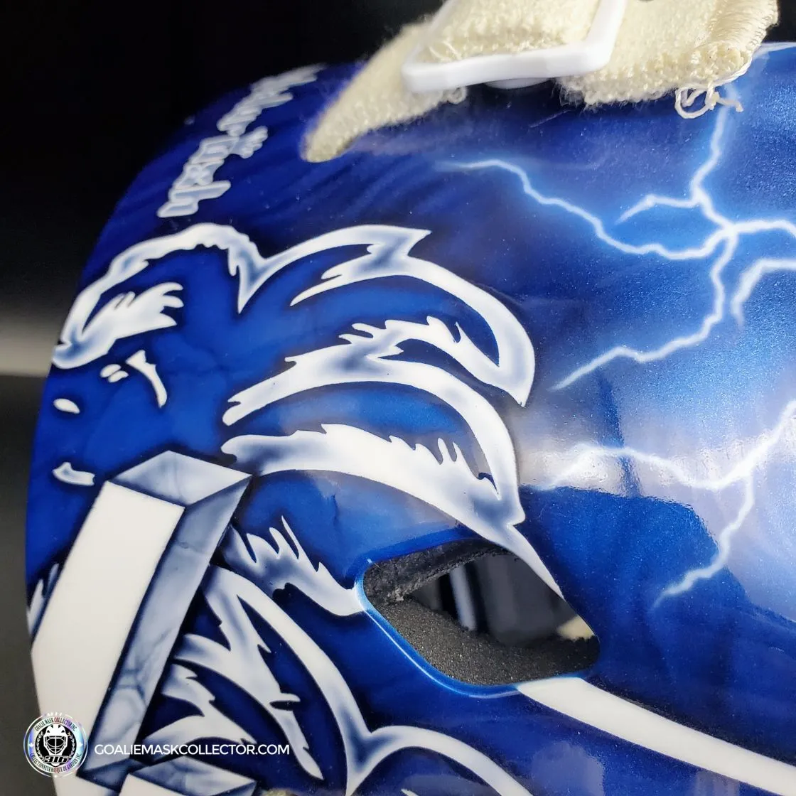 Andrei Vasilevskiy Goalie Mask "Game Ready" Pro Return 2022 Tampa Bay Lightning Sylabrush Painted on Bauer NME ONE Shell AS-02792 - SOLD
