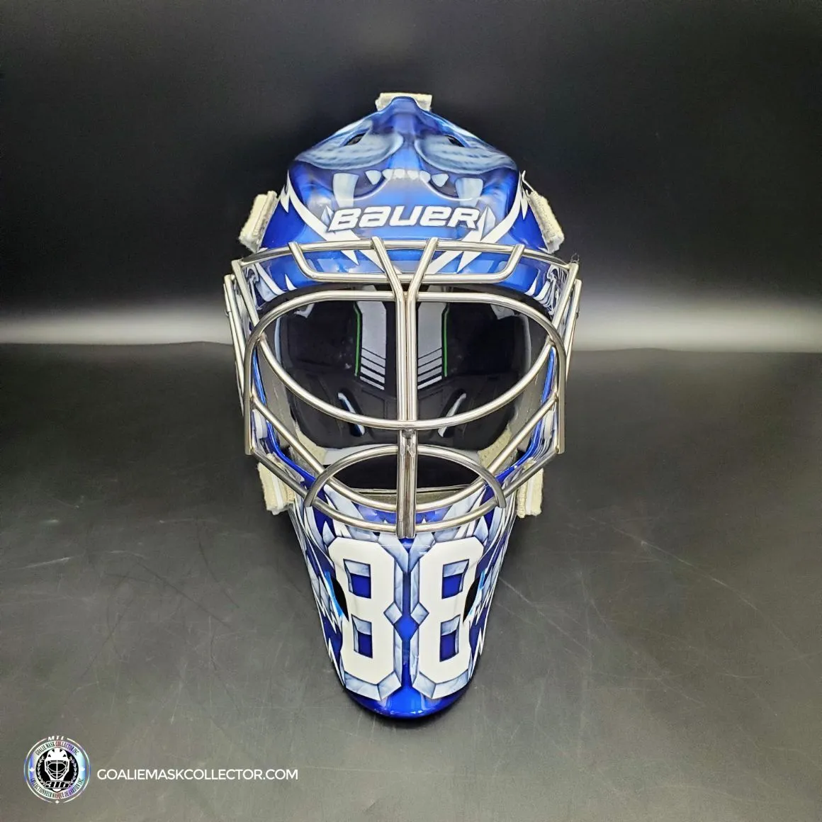 Andrei Vasilevskiy Goalie Mask "Game Ready" Pro Return 2022 Tampa Bay Lightning Sylabrush Painted on Bauer NME ONE Shell AS-02792 - SOLD