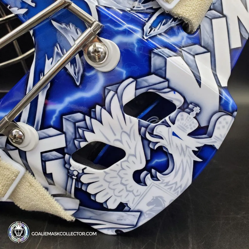 Andrei Vasilevskiy Goalie Mask "Game Ready" Pro Return 2022 Tampa Bay Lightning Sylabrush Painted on Bauer NME ONE Shell AS-02792 - SOLD
