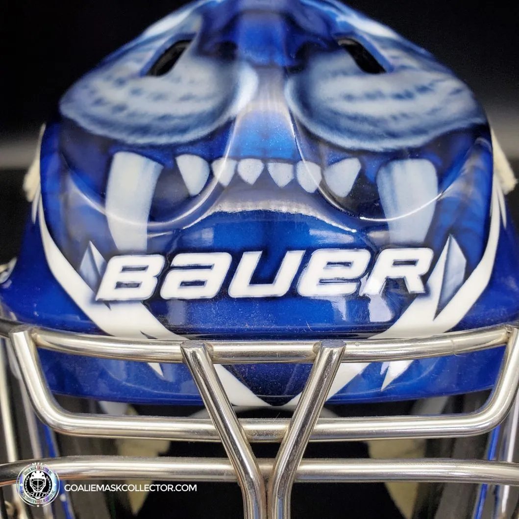 Andrei Vasilevskiy Goalie Mask "Game Ready" Pro Return 2022 Tampa Bay Lightning Sylabrush Painted on Bauer NME ONE Shell AS-02792 - SOLD