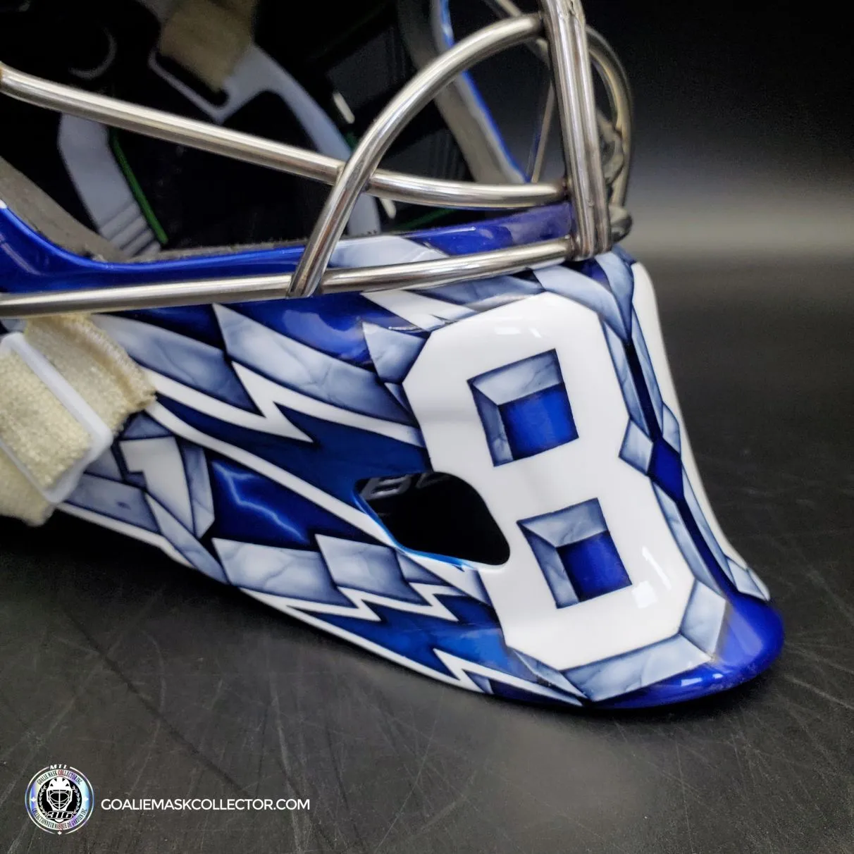 Andrei Vasilevskiy Goalie Mask "Game Ready" Pro Return 2022 Tampa Bay Lightning Sylabrush Painted on Bauer NME ONE Shell AS-02792 - SOLD