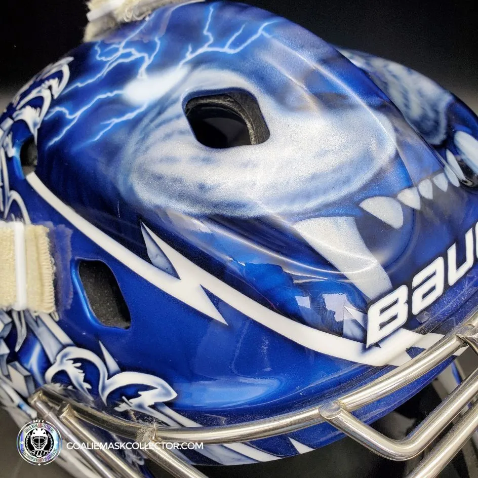 Andrei Vasilevskiy Goalie Mask "Game Ready" Pro Return 2022 Tampa Bay Lightning Sylabrush Painted on Bauer NME ONE Shell AS-02792 - SOLD