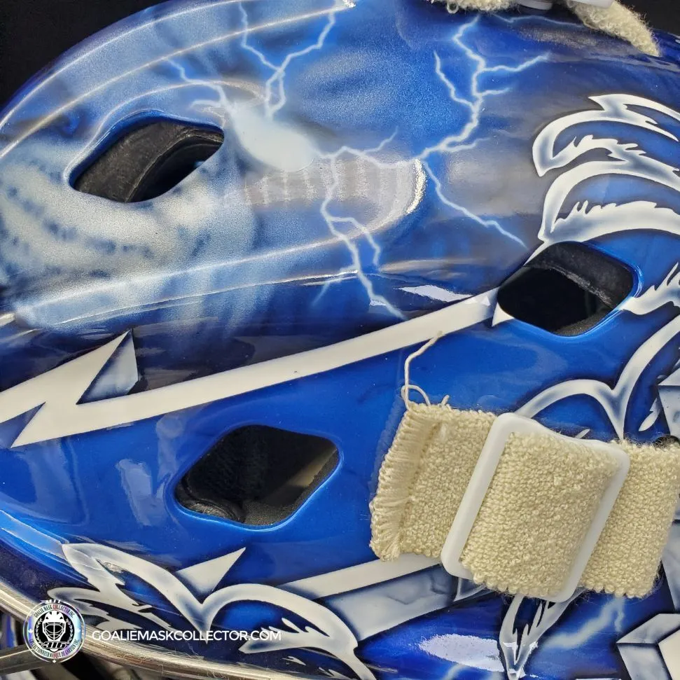 Andrei Vasilevskiy Goalie Mask "Game Ready" Pro Return 2022 Tampa Bay Lightning Sylabrush Painted on Bauer NME ONE Shell AS-02792 - SOLD