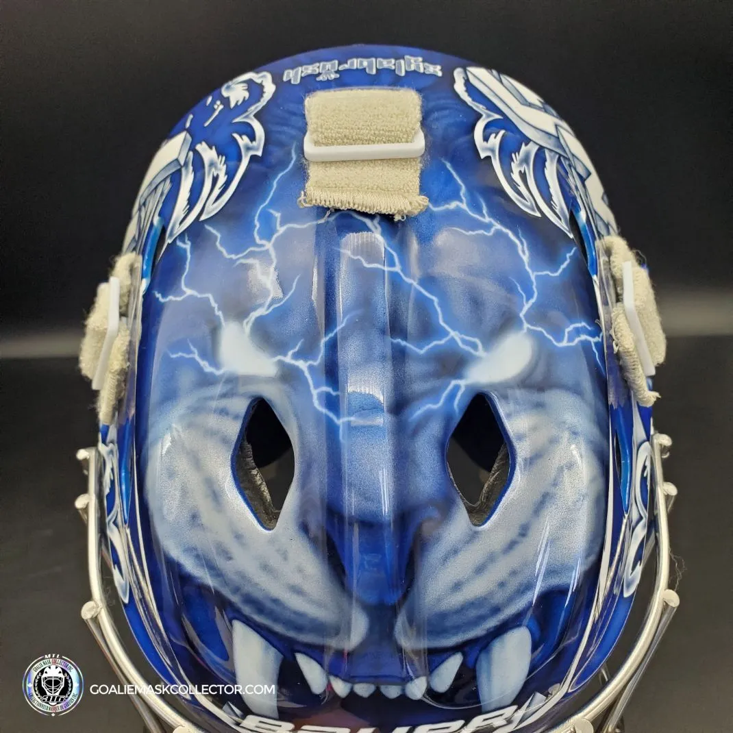 Andrei Vasilevskiy Goalie Mask "Game Ready" Pro Return 2022 Tampa Bay Lightning Sylabrush Painted on Bauer NME ONE Shell AS-02792 - SOLD