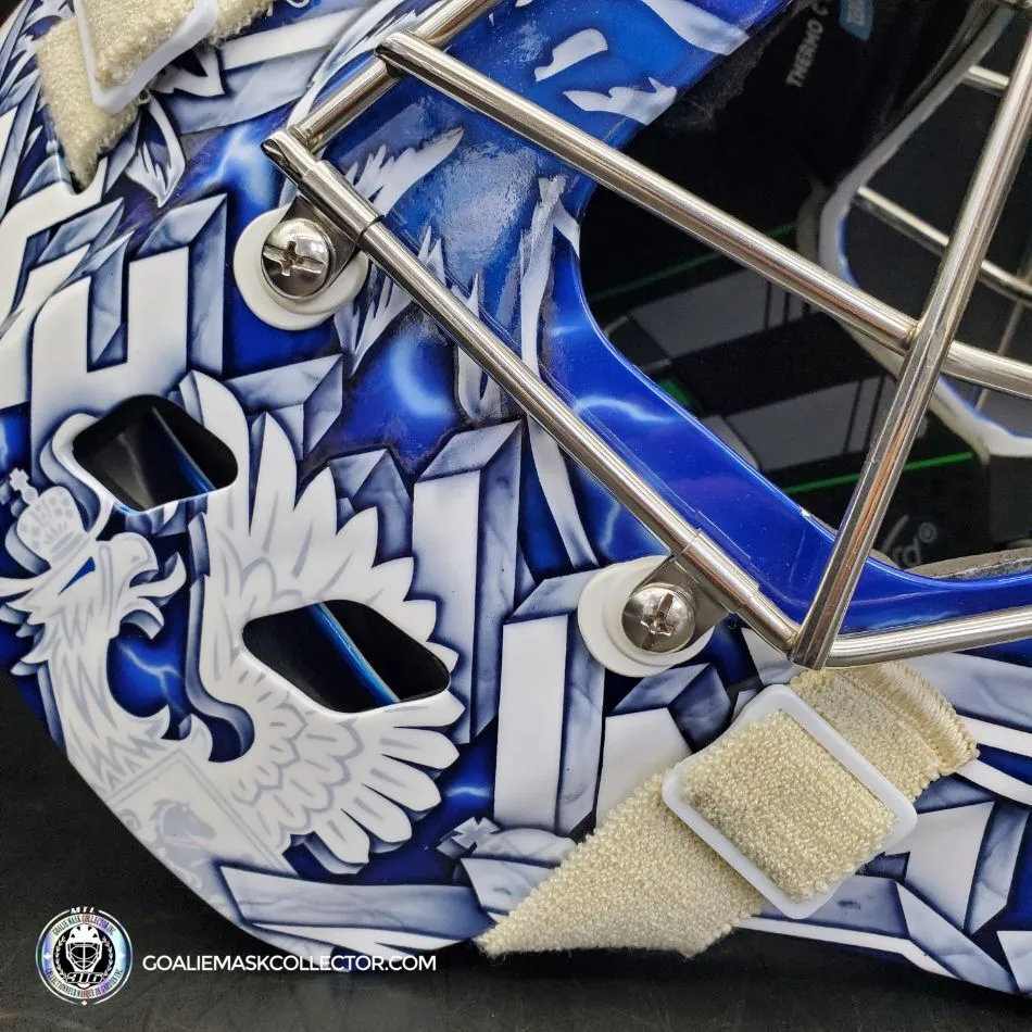 Andrei Vasilevskiy Goalie Mask "Game Ready" Pro Return 2022 Tampa Bay Lightning Sylabrush Painted on Bauer NME ONE Shell AS-02792 - SOLD