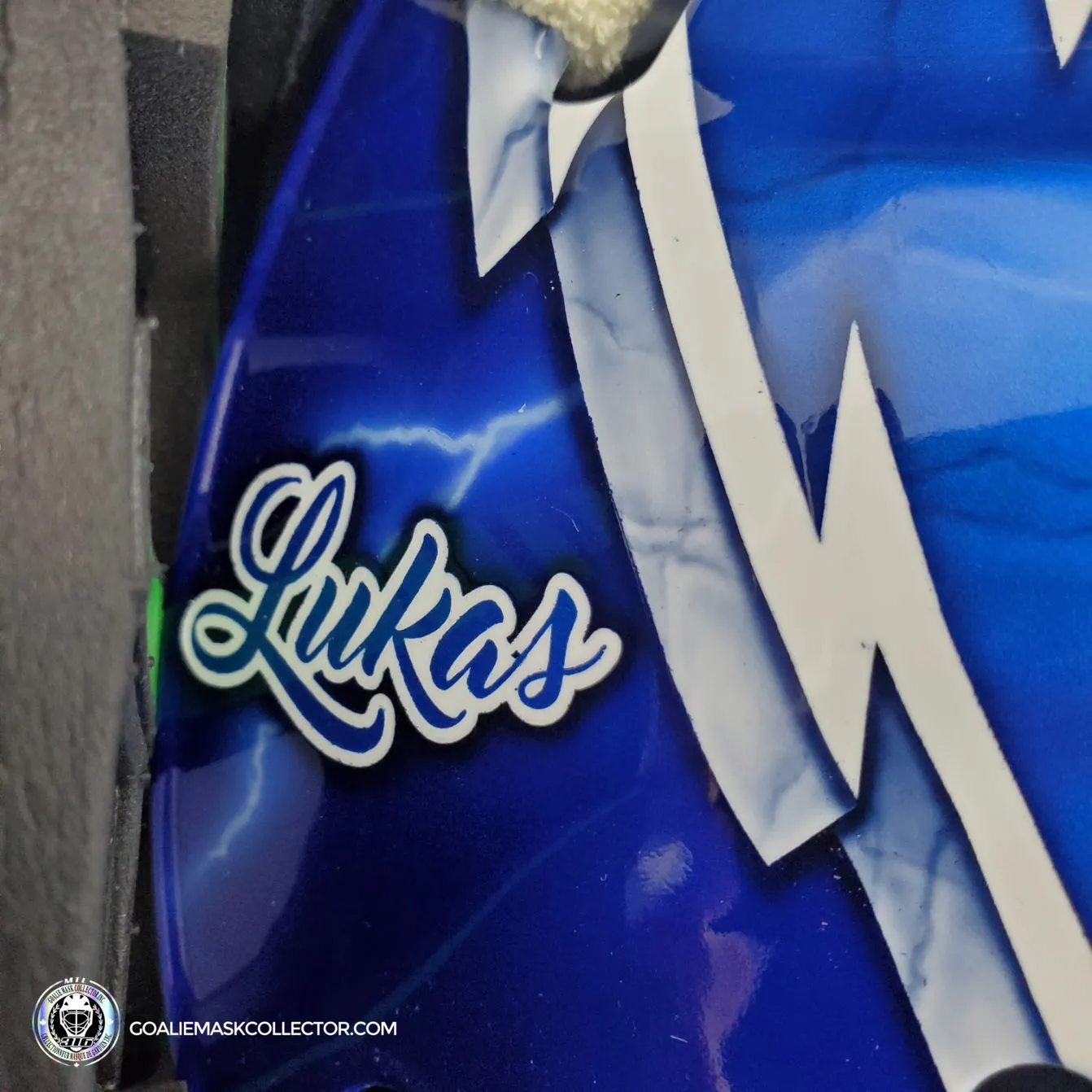 Andrei Vasilevskiy Goalie Mask "Game Ready" Pro Return 2022 Tampa Bay Lightning Sylabrush Painted on Bauer NME ONE Shell AS-02792 - SOLD