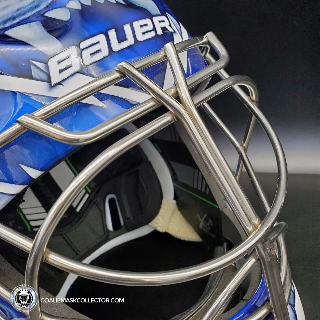Andrei Vasilevskiy Goalie Mask "Game Ready" Pro Return 2022 Tampa Bay Lightning Sylabrush Painted on Bauer NME ONE Shell AS-02792 - SOLD