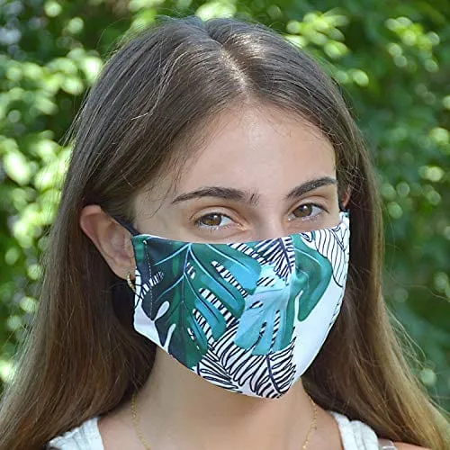 ASA Techmed 2-Piece Cloth Masks for Nose and Mouth Washable Face Covering with 4 Filters