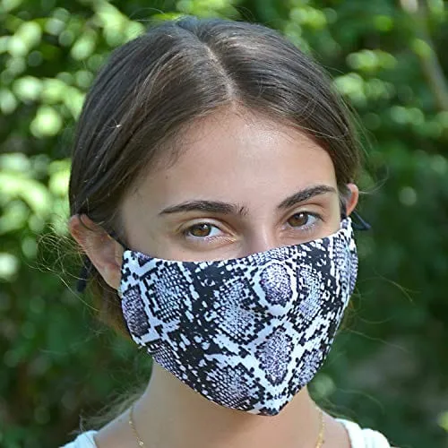 ASA Techmed 2-Piece Cloth Masks for Nose and Mouth Washable Face Covering with 4 Filters